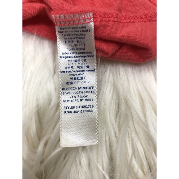 Rebecca Minkoff Diosa Off The Shoulder Ruffle Top Sz Small Bright Coral - Picture 7 of 7